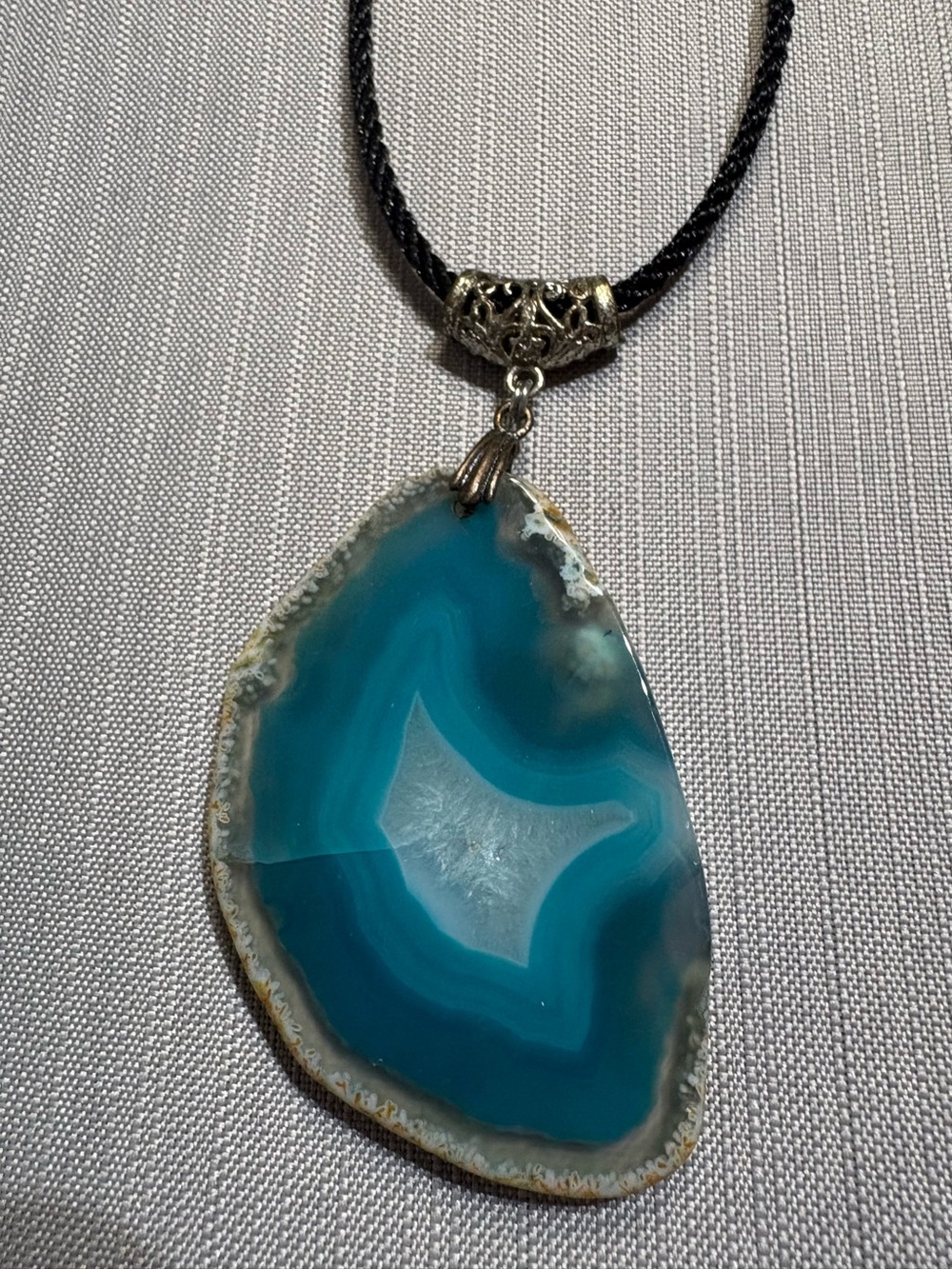 Blue agate necklace